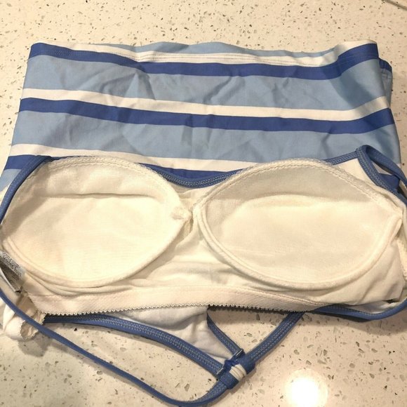 Jag Swim Top Tankini Blue White Stripes Size L - Picture 5 of 8